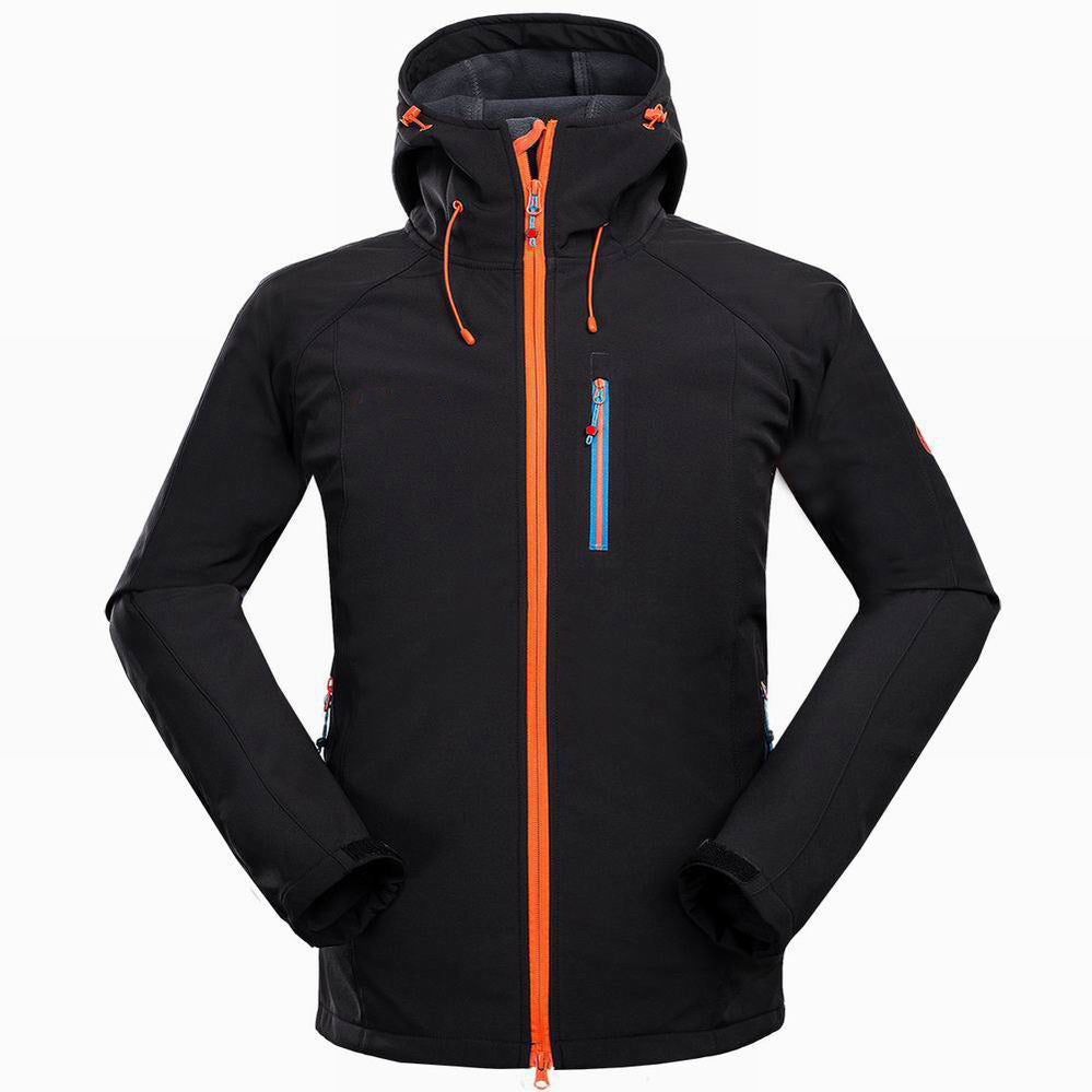 Flag Village New foreign trade men outdoor mountaineering camping leisure sports clothing anti wind compound jacket soft shell jacket