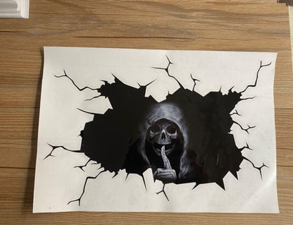 Flag Village Auto Tools Halloween Car Wall Floor Skull Bumper Horror Sticker