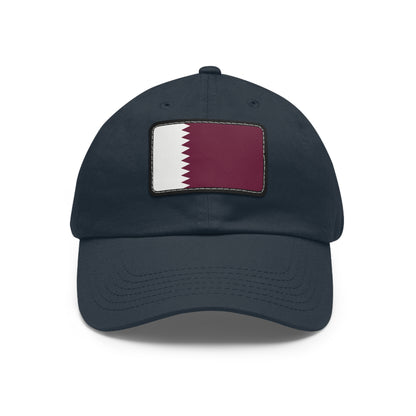 Flag Village Qatar Flag Hat Cap with Leather Patch