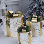 Flag Village Christmas Gift Box Fabric Gift Bag Three-piece Pile Head Gift Box