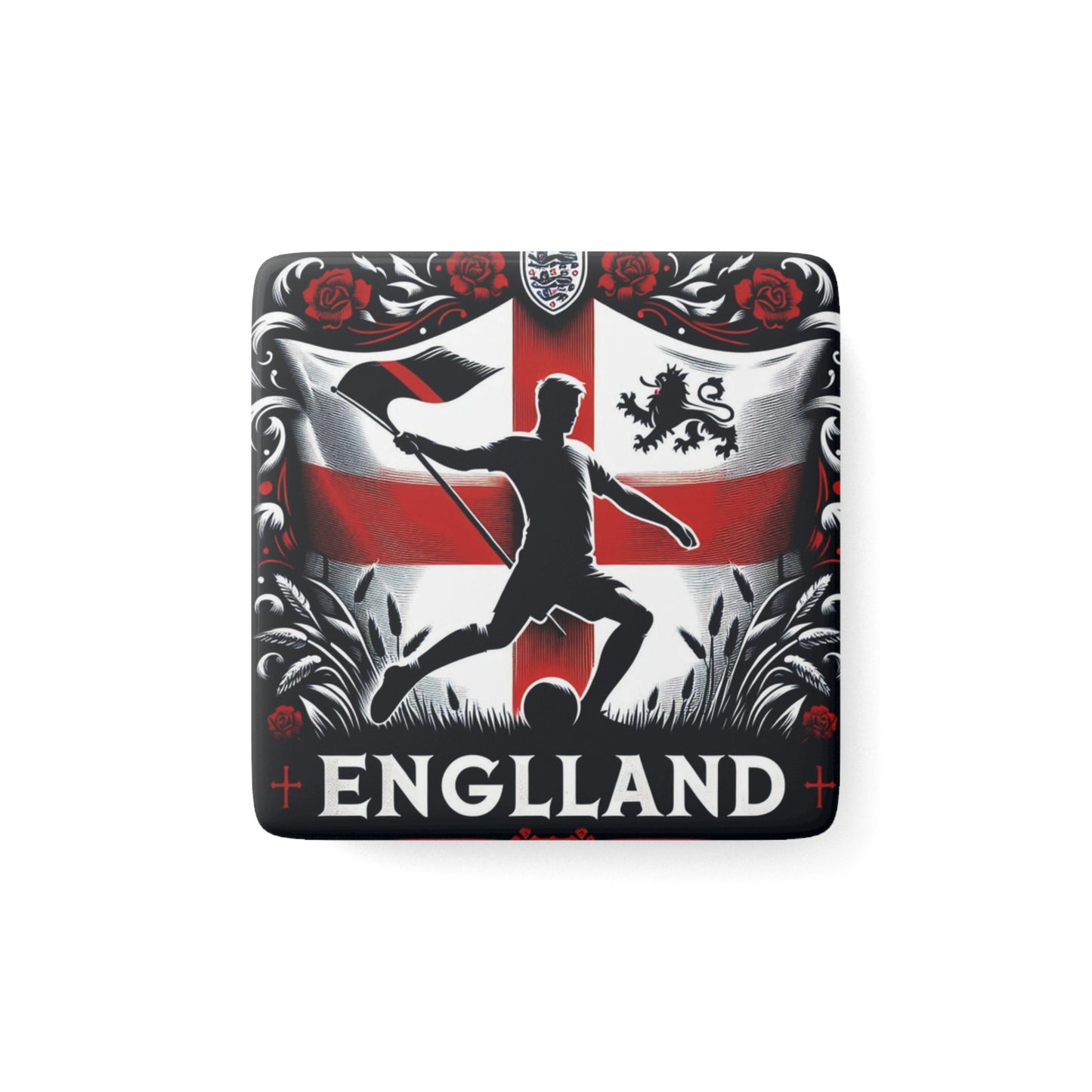 Flag Village ENGLAND Flag Sporting Porcelain Magnet, Square GBR0012