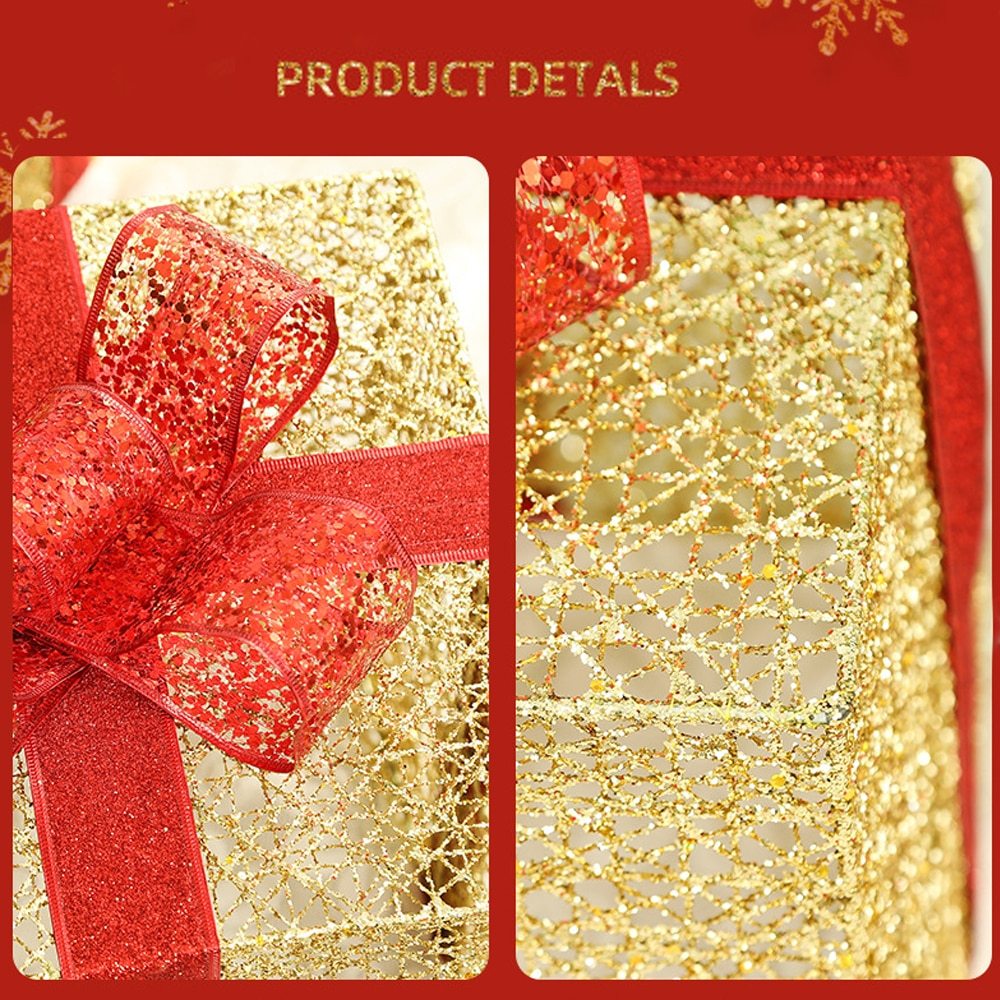 Flag Village Christmas wrought iron gift box three-piece set