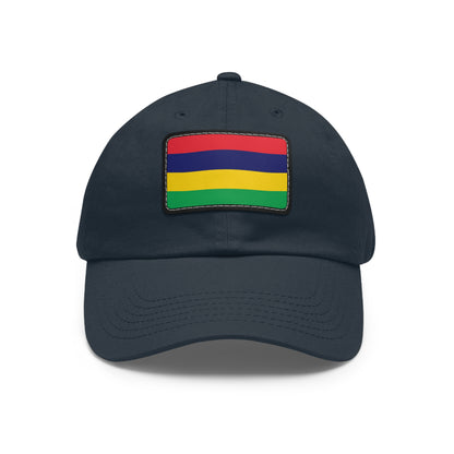 Flag Village Mauritius Flag Hat Cap with Leather Patch