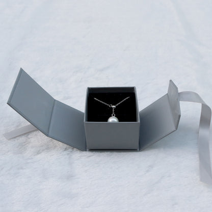 Flag Village Jewelry Boxes Paper Gray White Color Ribbon Bowknot For Gift Present Ring Earring Packing Display Box