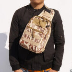 Flag Village Hot Style Canvas Riding Pack Camouflage Field Sports Small Chest Bag Single Shoulder Oblique Cross Outdoor Tactical Package.