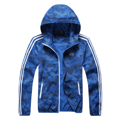 Flag Village Outdoors Outdoor Sports Skin Wind Coat Summer Men's Thin Long Sleeved Jacket Sunscreen Waterproof And Breathable Clothes