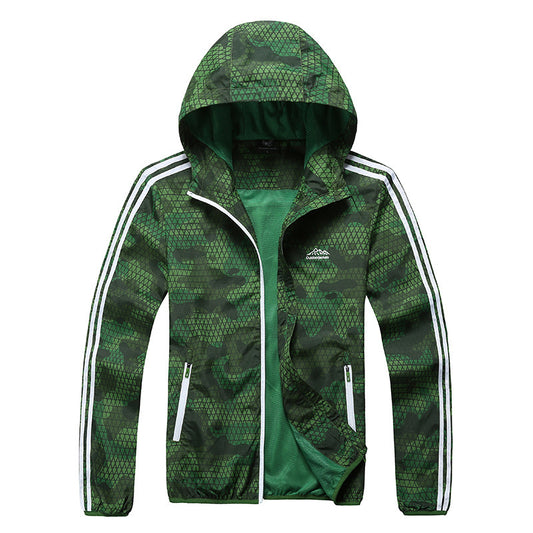 Flag Village Outdoors Outdoor Sports Skin Wind Coat Summer Men's Thin Long Sleeved Jacket Sunscreen Waterproof And Breathable Clothes