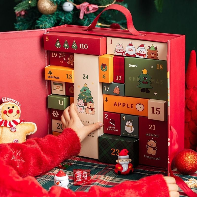 Flag Village Christmas Birthday Box Blind Box Gift Diy Children Countdown Calendar Gift Box Set