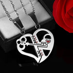 Flag Village Pendant Love Necklace Set Lover Valentine Gifts Stainless Steel Chain Necklace