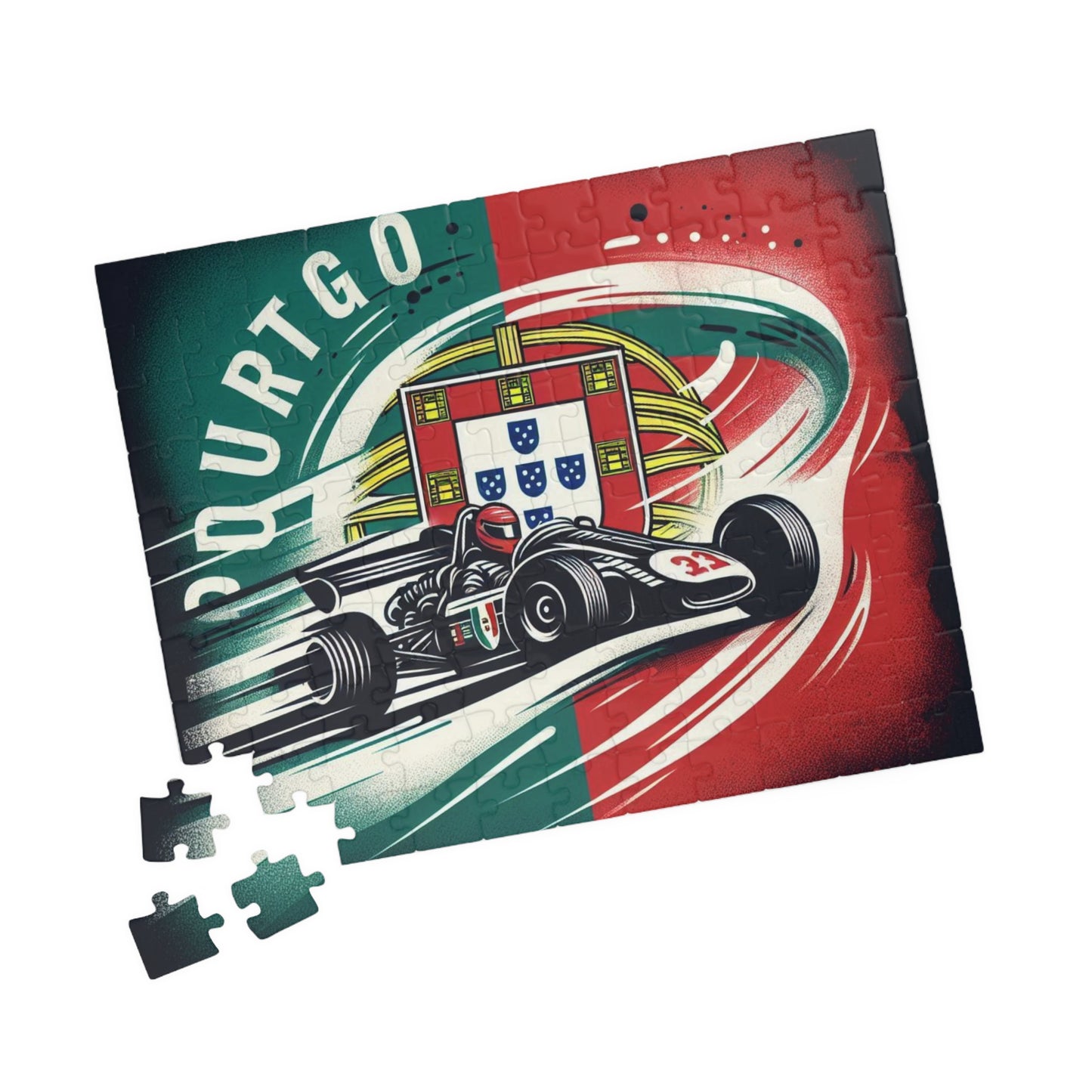 Flag Village Portugal Racing Car Sporting Flag Puzzle (110, 252, 520, 1014-piece) PRT0011