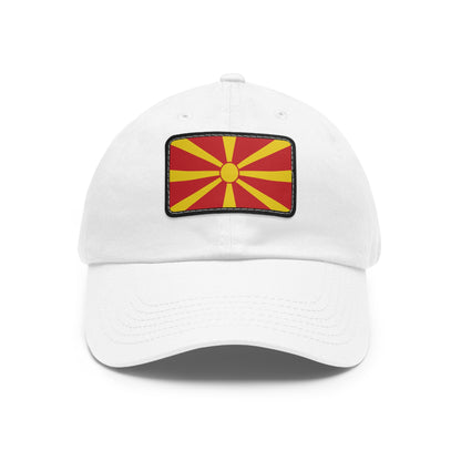 Flag Village Macedonia Flag Hat Cap with Leather Patch