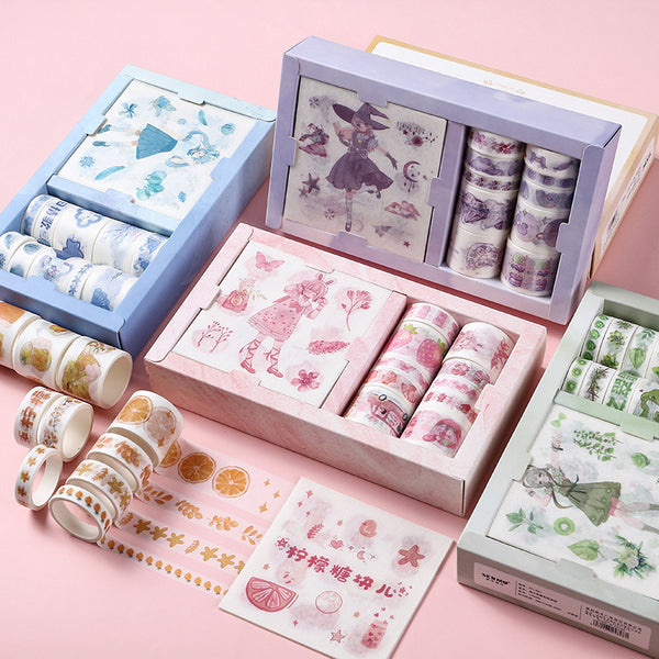 Flag Village Japanese Paper Gift Box Set Student Sticker Tape Combination Cute Girl Heart Exquisite Stationery Set