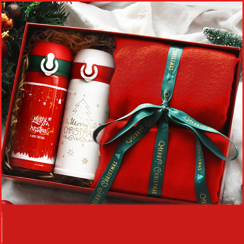 Flag Village Christmas Gift Female Thermos Cup Gift Box Set