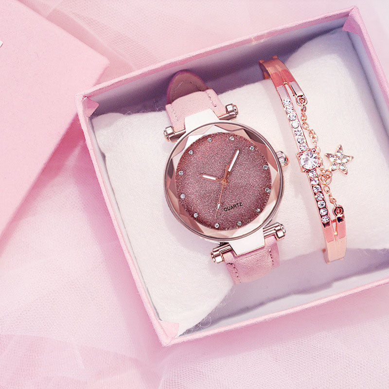 Flag Village Ladies Bracelet Electronic Watch Gift Box Set