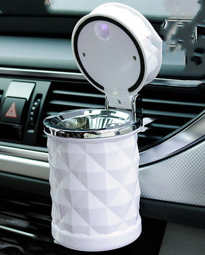 Flag Village Auto Tools Portable Solar Rechargeable Car Ashtray Detachable Car Ashtray With Led Light Windproof Outdoor Travel Home Use