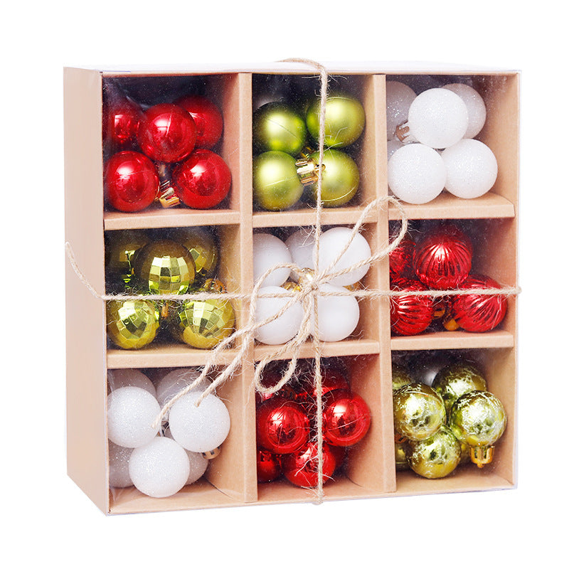 Flag Village Christmas Decorations 3cm 99pcs Ball Gift Box Set