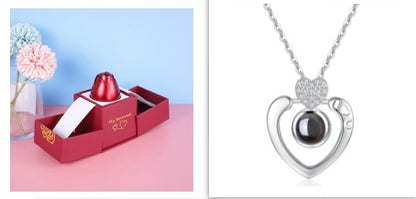 Flag Village Hot Valentine's Day Gifts Metal Rose Jewelry Gift Box Necklace For Wedding Girlfriend Necklace Gifts