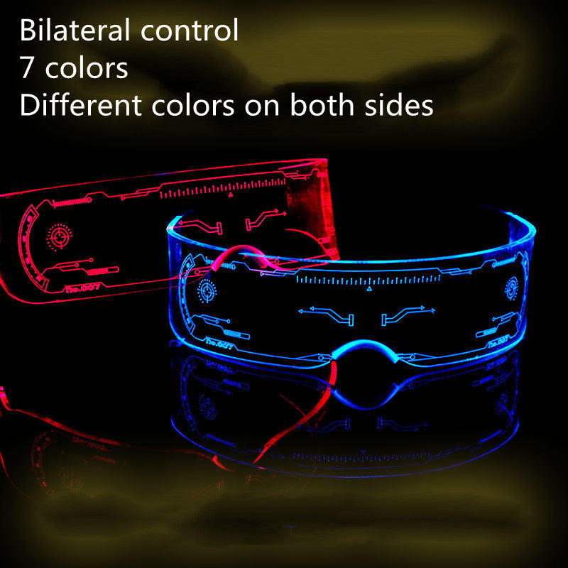 Flag Village LED Luminous Glasses Party Bar Disco Punk Glasses Futuristic Style Festival Goggles Decoration Gifts