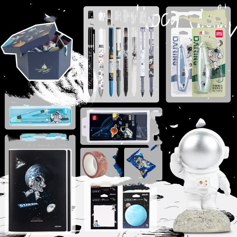 Flag Village Universe Galaxy Exploration Stationery Set Gift Box Spree Birthday Gift Astronaut Notebook Creative Hand Ledger