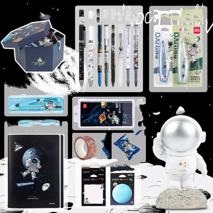Flag Village Universe Galaxy Exploration Stationery Set Gift Box Spree Birthday Gift Astronaut Notebook Creative Hand Ledger