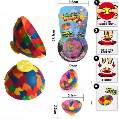 Flag Village Children Toys Camouflage Bounce Rubber Popping Bowls Novelty Elastic Hip Hop Jumps Fidget Toys Outdoor Funny Sports Gifts For Kids
