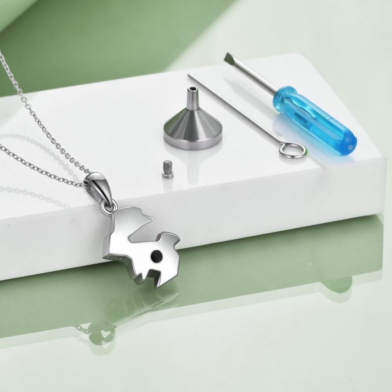 Flag Village Origami Rabbit Bunny Urn Necklace for Ashes in Sterling Silver as Gifts