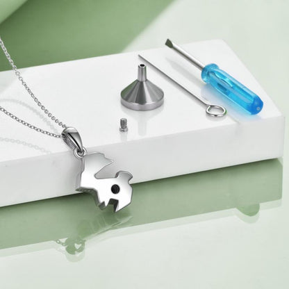 Flag Village Origami Rabbit Bunny Urn Necklace for Ashes in Sterling Silver as Gifts