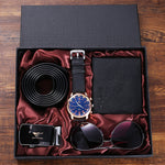 Flag Village Fashion Creative Personality Watch Glasses Belt Wallet Set Gift Box