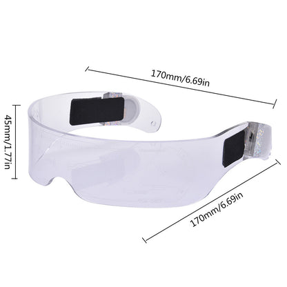 Flag Village LED Luminous Glasses Party Bar Disco Punk Glasses Futuristic Style Festival Goggles Decoration Gifts
