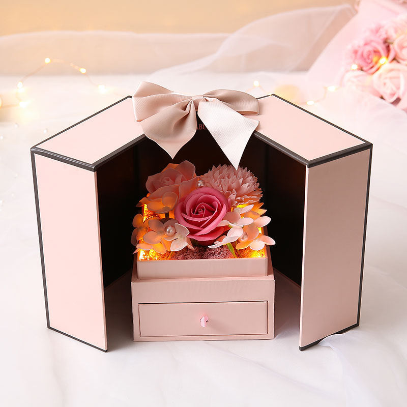 Flag Village Mothers Day Gift Double Door Rose Gift Box Jewelry Creative Decorate Boxs