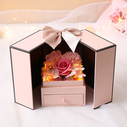 Flag Village Mothers Day Gift Double Door Rose Gift Box Jewelry Creative Decorate Boxs