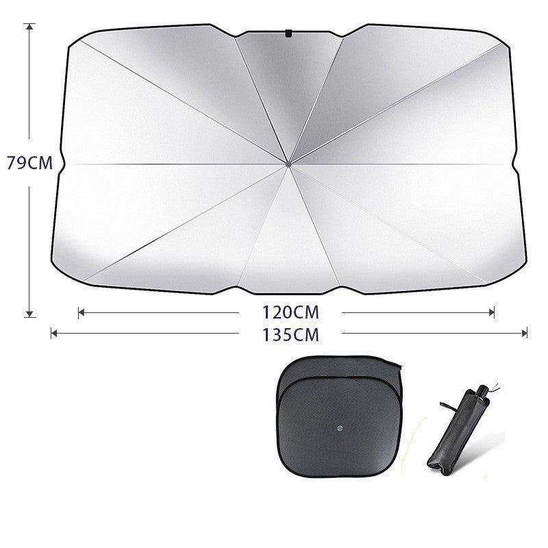 Flag Village Auto Tools Foldable Car Windshield Sun Shade Umbrella UV Protection Heat Insulation Parasol Auto Front Window Cover Interior Protector Summer Gadgets