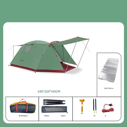 Flag Village Four Person Outdoor Camping Space Folding And Thickening Tent Rain And Sun Proof Outdoor