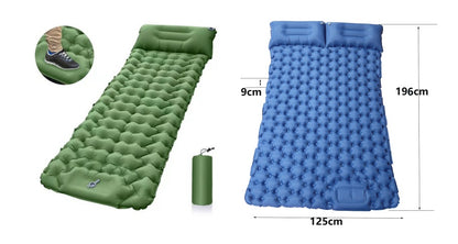 Flag Village Outdoor Camping Travel Portable Inflatable Cushion Built-in Foot Inflatable