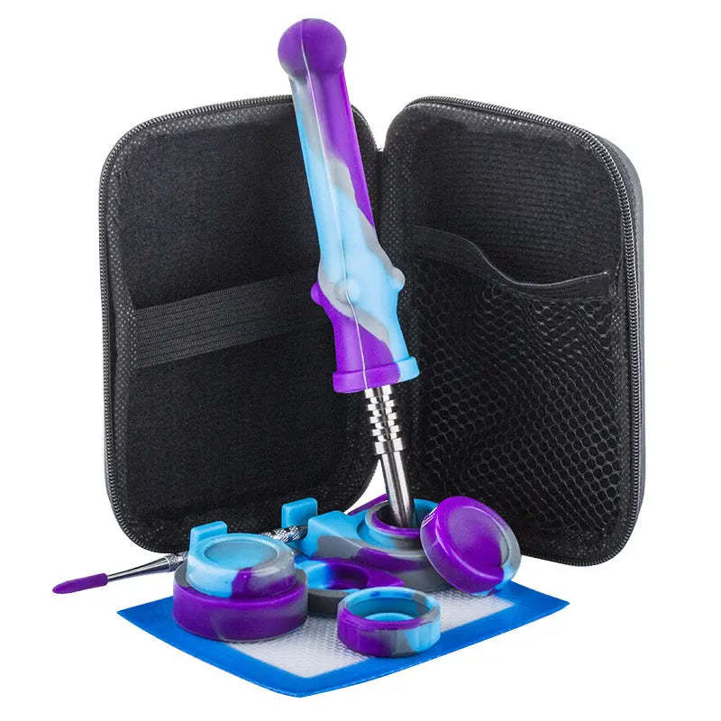 Flag Village Titanium Pin Pipe Gift Box Silicone Smoking Set