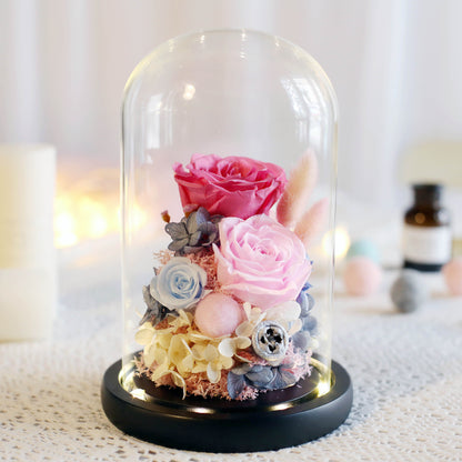 Flag Village Valentine's Day Birthday Gift Gift Box Glass Cover Big Rose Immortal Flower