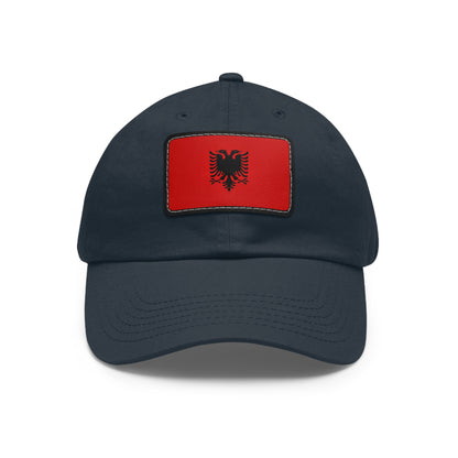 Flag Village Albania Flag Hat Cap with Leather Patch