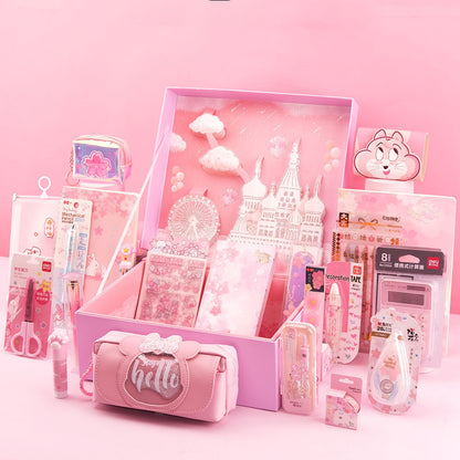 Flag Village Sakura Girl Starry Stationery Set Gift Box For Primary And Middle School Students
