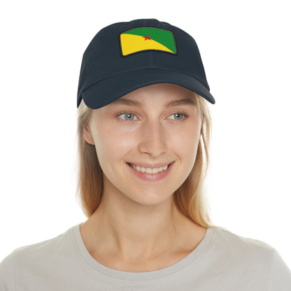 Flag Village Guiana(French Guiana) Flag Hat Cap with Leather Patch