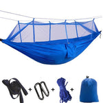 Flag Village Outdoor Parachute Cloth Hammock Couble with Mosquito Net Light Portable Army Green Insect-proof Camping Aerial Tent