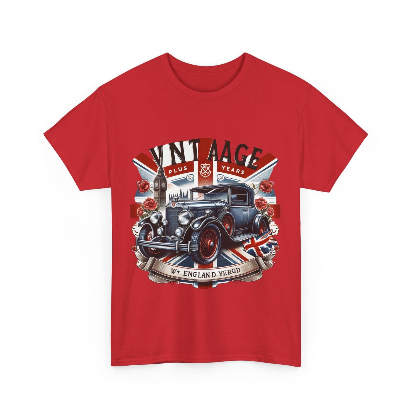 Flag Village UK Vintage Car Flag T-SHIRT Heavy Cotton Tee UK0007