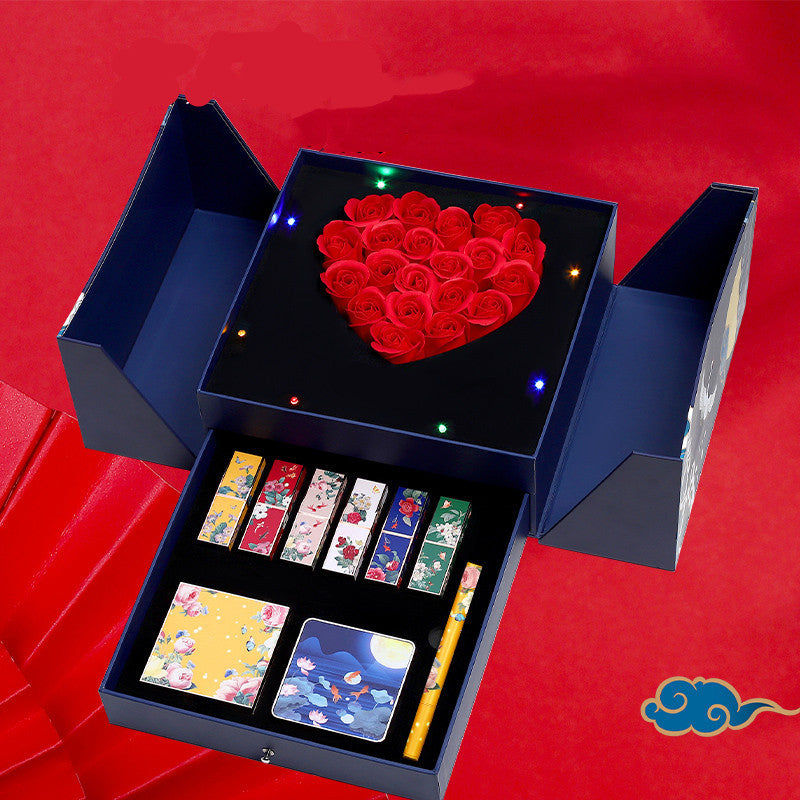 Flag Village Carved Lipstick Gift Box Forbidden City Chinese Style Makeup Set