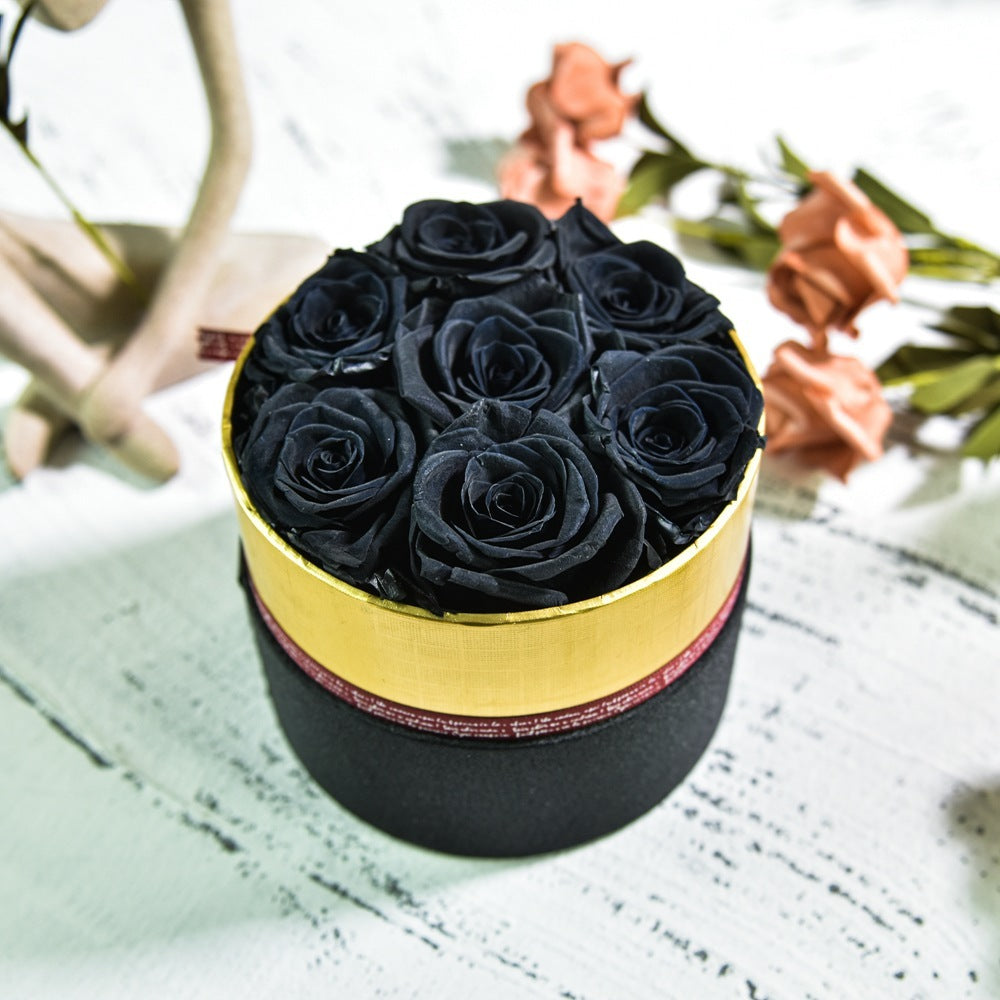Flag Village Preserved Flower Rose Hug Bucket Christmas Gift Box