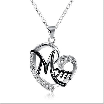 Flag Village European And American Women's Necklaces Mom Color Separation Heart-shaped Diamonds Wish Explosive Mother' Day Gifts Across The Border