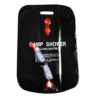 Flag Village 20L Camping Shower Portable Compact Solar Sun Heating Bath Bag Outdoor Travel