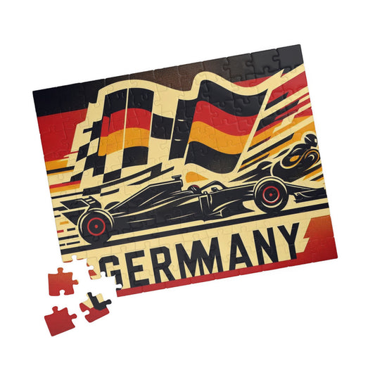 Flag Village Germany Racing Car Sporting Flag Puzzle (110, 252, 520, 1014-piece) DEU0011