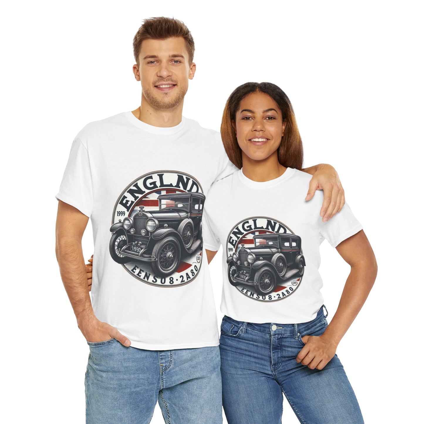 Flag Village UK Vintage Car Flag T-SHIRT Heavy Cotton Tee UK0017