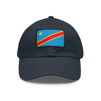 Flag Village Democratic Republic Of The Congo Flag Hat Cap with Leather Patch