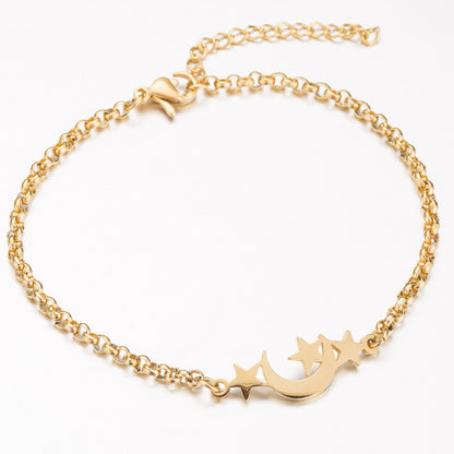 Flag Village Gold Color Charms Bracelet Femme Stainless Steel Women Jewelry Lucky Origami Elephant Bracelets Friendship Gifts