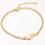 Flag Village Gold Color Charms Bracelet Femme Stainless Steel Women Jewelry Lucky Origami Elephant Bracelets Friendship Gifts